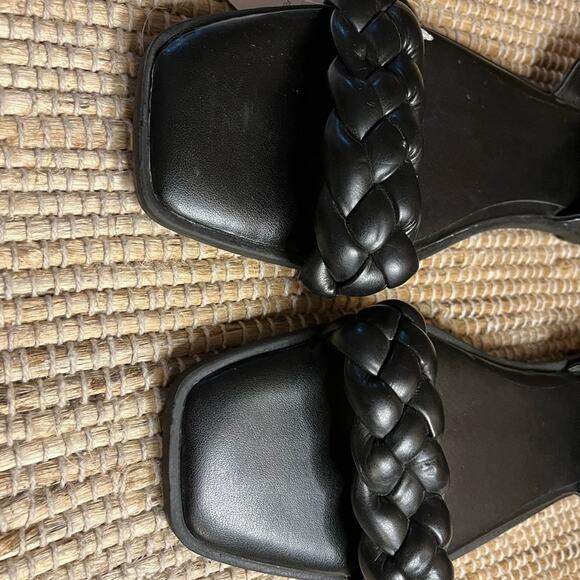 Time And Tru Black Braided Ankle Strap Sandals Size 10 - Picture 4 of 11